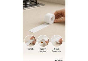 Resim 3,2 mt Su Sızdırmaz Bant Banyo , Mutfak , Duş , Pencere , Kenar Bandı 3.2mt Delik Kapatıcı 