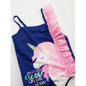 Resim Denokids Fırfırlı Unicorn Kız Çocuk Mayo 
