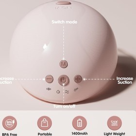 Resim Taşınabilir Elektrikli Göğüs Pompası, 4 Mod, 9 Kademe, Ultra Sessiz ve Eller Serbest 