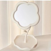 Resim Willowhaven Lihangstar Çiçekli Aynalı Tuvalet Masası - Ayaklı Beyaz Makyaj Aynası, Işıksız Beyaz 