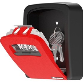 Resim İnsafe Isc803Key Şifreli Çelik Kasa Anahtar Kasası Kutusu Kırmızı 