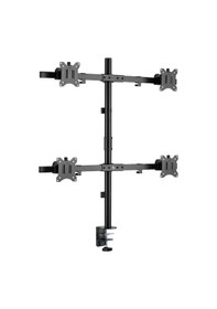 Resim Npo Std5704b Basic 17"-32" Vesa Yükseklik/genişlik Ayarlı Kablo Yönetimli Dörtlü Monitör Tutucu 
