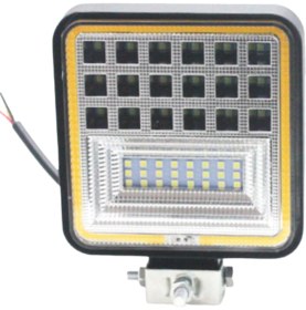 Resim 42 LED Kare 10V-30V Off Road Sarı-Beyaz Fonksiyonlu Projektör Çalışma Lambası 