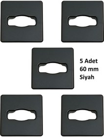 Resim Adilon Masaüstü Kablo Kanalı Deliği Kapağı, Kare, Siyah 6 Cm 5 Adet 