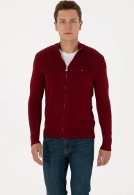 Resim U.S. Polo Assn. Erkek Bordo Basic Triko Hırka 50313688-VR014 