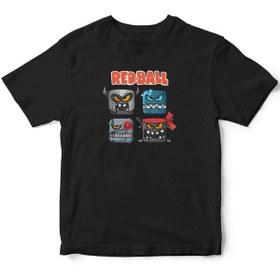 Resim The Baski Siyah Unisex Redball Baskılı Çocuk T-shirt 