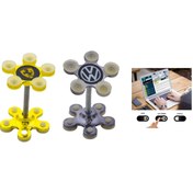 Resim Genel Markalar 2 Adet Çift Taraflı Vantuz Papatya Telefon Tutucu,Kriko Notebook Telefon Kamera Kapatıcı Set1 Mıknat 