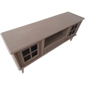 Resim Tv Sehpası Windovs Nakış Model Kayın Torna Torna Retro Ayak Ham Renk 150 Cm El Yapım 