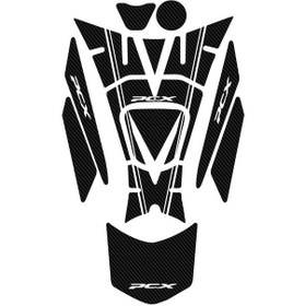 Resim PCX 2018-20 TANK PAD Karbon Siyah 11 Parça 