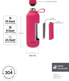 Resim Karaca Aly Soft Touch Çelik Sızdırmaz Termos 500 ml Pembe 