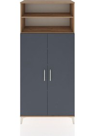Resim Hyperion Dolap 5 Raflı 2 Kapaklı 88x44x195 Çam-antrasit Atlas Çam 