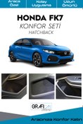 Resim GRAFICAR DESIGN Honda Fk7 Konfor Seti - Iç Trim Kumaş Kadife Kaplama-ses Izolasyon Amaçlı Ürün / Hatchback 2016-2021 