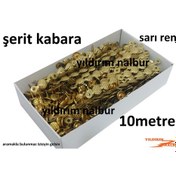 Resim Paket 10 Metre Şerit Kabara Gold Sarı Benekli Renk Raptiye Çivi K 