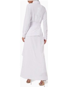 Resim Sabra Şık Taytlı Abaya Modern Detaylarla Klasik Şıklığı Buluşturuyor Beyaz 