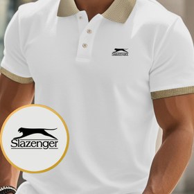 Resim Slazenger Desenli Erkekler için Dış Mekan Golf ve Atçılık Rahat Kısa Kollu Polo, İş Rahat Ayarlarında Yetişkin Erkekler için Uygun, Nefes Alabilir ve Rahat, İlkbahar ve Yaz için İdeal, Katmanlı veya Tek Başına Giyilebilir. 