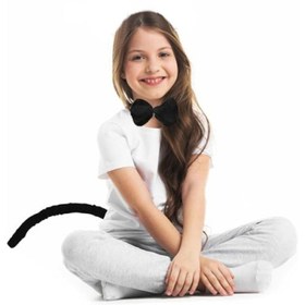 Resim Peluş Siyah Renk Kuyruk Ve Papyon Yetişkin Çocuk Uyumlu - YOK / STANDART 