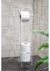Resim Ferforje Wc Tuvalet Kağıtlık Beyaz Renk 