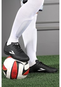 Resim Lig Aras Siyah Erkek Halı Saha Futbol Ayakkabısı 