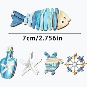 Resim 24 adet, rastgele, yazlık ahşap süslemeler, okyanus plajı ağaç asma süsleri, yelkenli kabuklar, balık şekilli ahşap kesimler, aile partileri için uygun yazlık asma süsler 