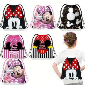 Resim Disney Mickey ve Minnie Mouse Çekmece Çantası Karikatür Desenli Polyester Çanta Taşınabilir Pratik Cep Hafif Büyük Kapasiteli Depolama Çantası Spor Salonu Seyahat Ofis Malzemeleri Parti Doğum Günü Çekmece Omuz Çantası 