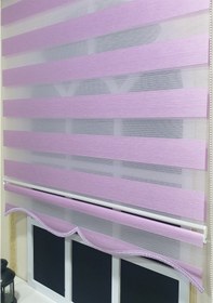 Resim Zebra Stor Perde Organze Lila Etek Dilimli Stb903 