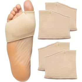 Resim 4 Adet Ultra Konforlu Metatarsal Pedler - Kadın ve Erkekler için Yumuşak, Nefes Alabilen Kumaş Çoraplar - Kemer Destekli, Şok Emici ve Basınçlı Ayak Yastığı, Rahat Yürüyüş ve Koşu için 