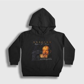 Resim Presmono Unisex Çocuk Eppur Si Muove Haggard Kapüşonlu Sweatshirt Siyah 
