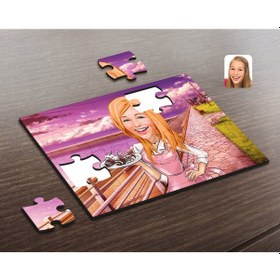 Resim Kişiye Özel Kadın Aşçı Karikatürlü Ahşap Puzzle-4 