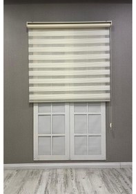 Resim Zebra Stor Perde Dar Plise Güneşlik Perde Krem Krem 