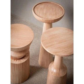 Resim 3'lü Fiskos Yan Sehpa Timeless Mantar Sehpa - Trio Series 