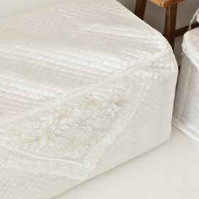 Resim Saten Dantelli Yorgan Hurç - 100x45x45 cm 