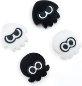 Resim WISHAVEN Joycon Thumb Grip Caps, Splatoon Nintendo Switch ile Uyumlu, Yumuşak Silikon Joystick Kılıfı, Nintendo Switch/OLED/Lite Controller için, 4 ADET - Kalamar ve Ahtapot (Siyah ve Beyaz) 