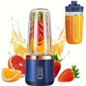 Resim Globalbloom Mavi Usb Taşınabilir 2 Bardağı Meyve Sıkacağı - 18000 Rpm Tek Dokunuş Seyahat Ve Ev İçin 