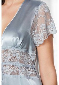 Resim Pierre Cardin Saten Dantelli Midi Sabahlık 1020 Mist 001 