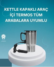 Resim AyrStore Seyahat Tipi Araç Çakmaklı Isıtıcı Çelik Termos Bardak 