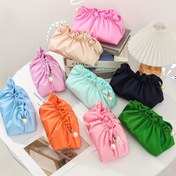 Resim 1 Adet Büyük Kapasiteli Bulut Seyahat Tuvalet Çantası - Düğme Kapatmalı Şık Fırfır Makyaj Organizatörü, Dayanıklı Polyester Kozmetik Cüzdan Seyahat Gereçleri İçin, 9 Canlı Renk (Gökyüzü Mavisi, Bej, Turuncu, Açık Mavi, Allık Pembe, Lavanta, Yeşil, Lacivert, Bordo) - Mükemmel Yaz & Noel Hediyesi, Şık Aksesuar 