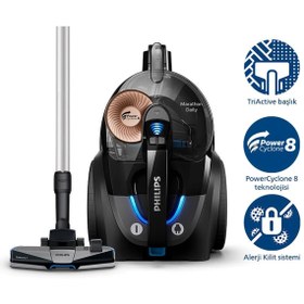 Resim Philips 7000 Serisi Elektrikli Süpürge, Şimdiye Kadarki En Yüksek Emiş Gücü - Şık Tasarım 