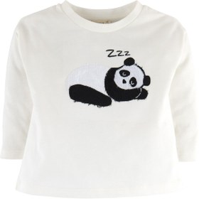 Resim Mamino Erkek Bebek %100 Pamuk Panda Ayıcık Pijama Takımı 