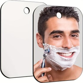 Resim 1 adet Kalınlaştırılmış Akrilik Tıraş Aynası, Kırılmaz Duş Aynası, Erkek ve Kadınlar için Banyo El Aynası, Taşınabilir Kamp Seyahat Aynası, Çerçevesiz El Makyajı, Santimetre Duvara Monte Ev Aynası, Kanca ile, Gümüş Rengi 