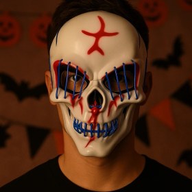 Resim Halloween Maske Kuru Kafa Işıklı Laciver Teller Diğer 