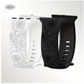 Resim Gaojunshop01 Ayçiçeği Oymalı 38-49mm İwatch Kordonu 2'li Paket Kadın Spor Bileklik 