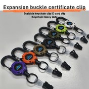 Resim 2 Parça Set: Kimlik Kartı Klipsi + Çelik Kablo ile Geri Çekilebilir Anahtarlık, Çok Fonksiyonlu Kayıp Önleyici ve Kolay Çekmeli Lanyard 