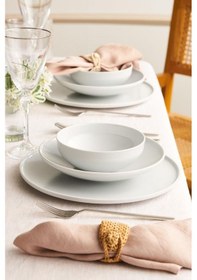 Resim Istanbul Porselen Sara 18 Parça 6 Kişilik Yemek Takımı Gri 