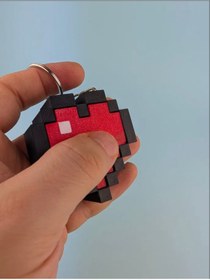 Resim Flexilab Creative Minecraft Kalp Clicker Anahtarlık - Sesli Piksel Blok Tasarım Aksesua 