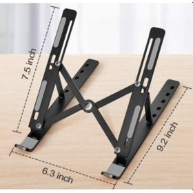 Resim 7 Kademeli Ayarlı Katlanabilir Laptop Tablet Standı Siyah 