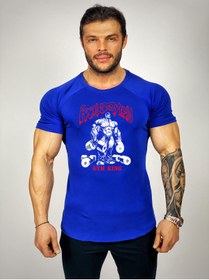 Resim Black İstanbul Iron Asylum Gym King Baskılı Fitness Tshirt 