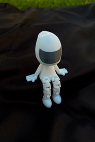 Resim MİLSO Motor ve Araba Süsü -Beyaz Kasklı Adam Gri Vizör 