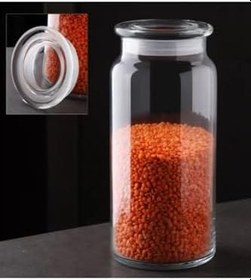 Resim btmhome Cam Kapkalı Oval Kavanoz 2 Adet 1300 ml Şeffaf 