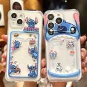 Resim Disney Stitch Selfie Kartvizit Kılıfı iPhone 16/15/14/13/12/XS/X Plus Pro Max için, Sevimli Karikatür Moda Tam Koruma Telefon Kılıfı, İdeal Hediye 