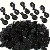Resim 200 adet Dayanıklı Yüksek Yansıtıcı Siyah Plastik Güneşlik Klipsi - Yuvarlak Ağ Sabitleme Klipsleri, Güneşlikler, Bahçe Ağı ve Kuş Ağı için Uygun - Dış Mekan Çadır Aksesuarları 